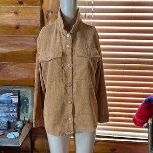 Kids Corduroy Button Down Shirt -‎ Tan